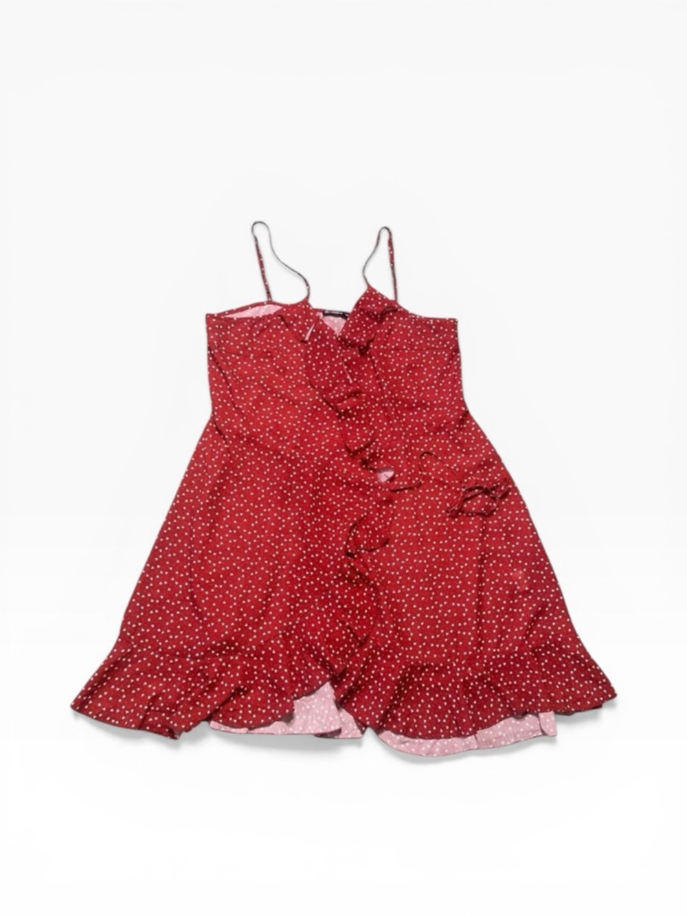 Curvy Wrap Dress Womens 1X Mini Floral Ruffle Collar Mini Spring Fling Wear